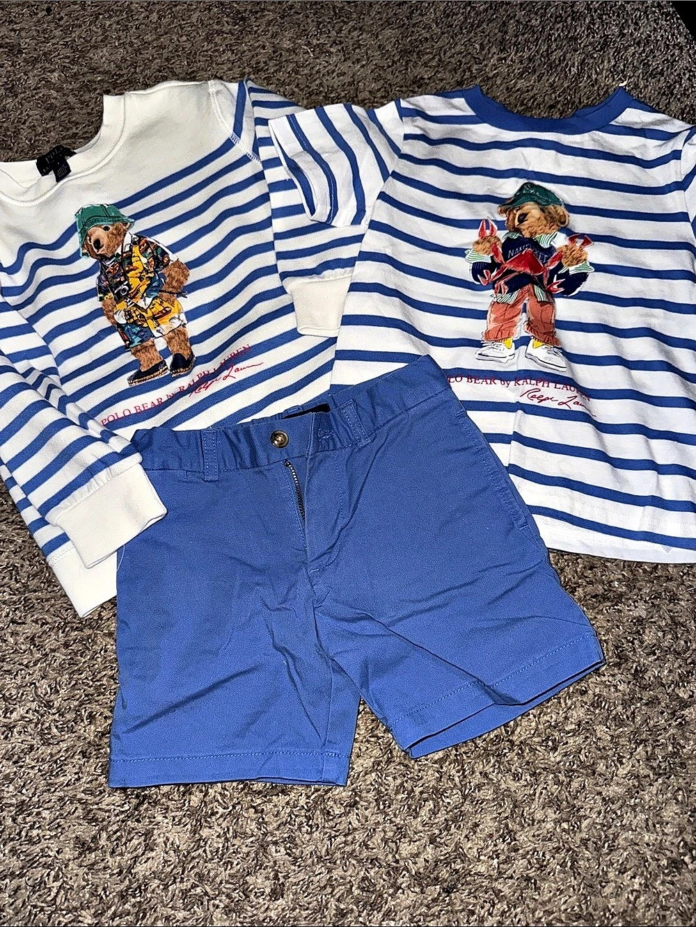 Ralph Lauren Kids Polo Bear Striped 3-Piece Set